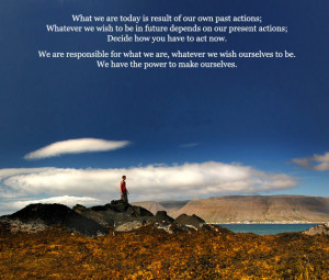 What we are today is result of our own past actions; What ever we wish ...