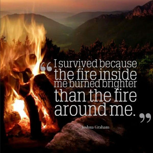 ... inside me burned brighter than the fire around me. - Joshua Graham