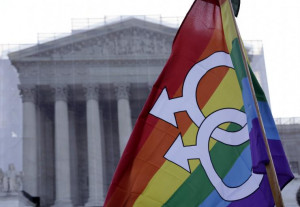 ... marriage to demonstrate outside the U.S. Supreme Court Tuesday