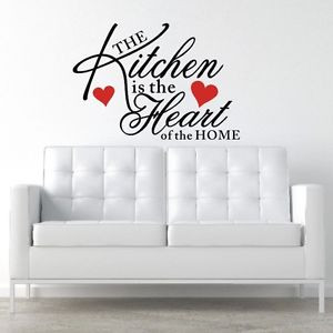 Details about WALL STICKER QUOTE ART MURAL KITCHEN HEART HOME ROOM ...