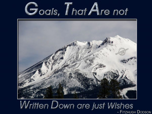 Goals,That Are Not Written Down are Just Wishes ~ Goal Quote