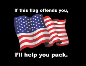If this flag offends you, I'll help you pack. Vinyl decal sticker ...