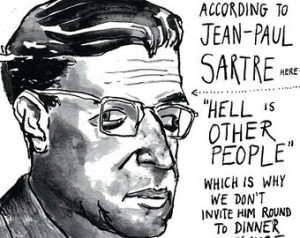 Jean-Paul Sartre poster print Exist entialist Philosopher and Writer ...