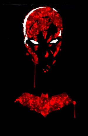 Red Hood Jason Todd splatter Art Print