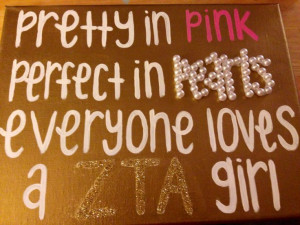 ... ZTA girl #zta #zetataualpha #zeta #crown #pink #pearl #canvas #quote #