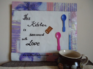 diy kitchen wall art, kitchen wall decoration, kitchen quote art, easy ...