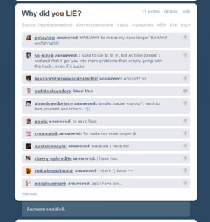 Why did you lie?