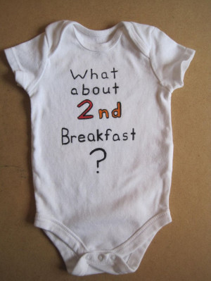 Hobbit Baby Onesie soo cuteSecond Breakfast, T-Shirt, Hobbit Baby ...
