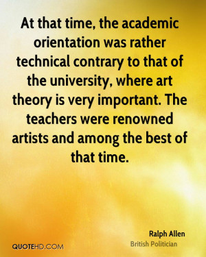 At that time, the academic orientation was rather technical contrary ...