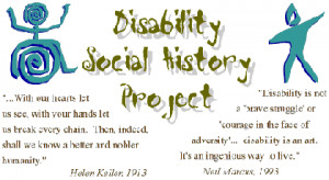 The home page for the Disability Social History Project visually ...