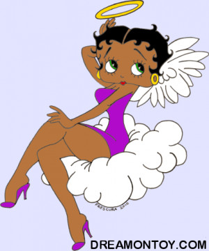 Sexy African-American Betty Boop angel wearing a purple dress and ...