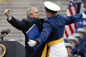 Celebrities - Bush - Navy salute