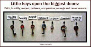 Little keys open the biggest doors: Faith,humanity,respect,patience ...