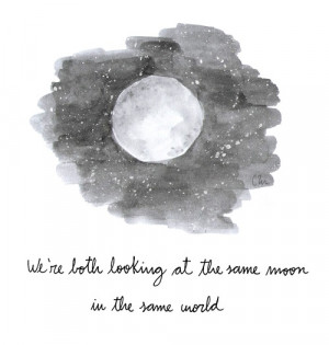 Black and White quotes moon watercolor haruki murakami sputnik ...