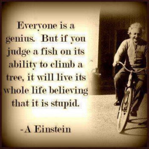Everyone is a genius. but if you judge a fish on its ability to climb ...