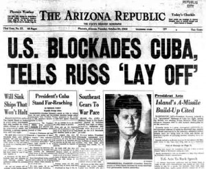 Typical newspaper headline following JFK’s Oct 22nd broadcast to ...