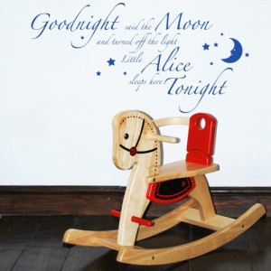 Goodnight said the moon - nursery Wall Sticker Quote