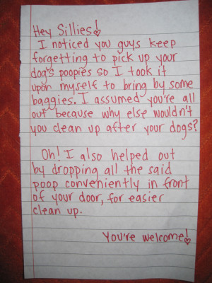... note in front of a neighbor's door. You should try it some time