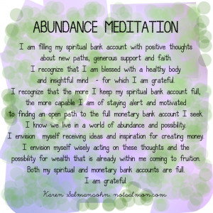 Fill your spiritual bank account first and the rest will follow