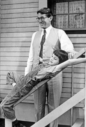 Gregory Peck and Mary Badham as Atticus and Scout Finch (To Kill a ...