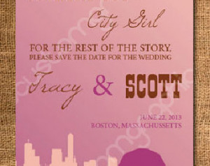 Country boy meets City Girl Save Th e Date (DIY Printable or Print ...