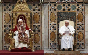 When Pope Francis isn’t in motion, he’s seated. Like this. (He’s ...