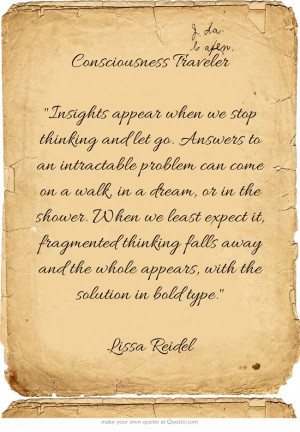 appear when we stop thinking and let go. Answers to an intractable ...