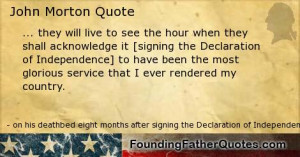 ... shall acknowledge it signing the declaration of independence to have