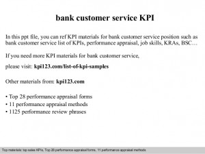 Bank customer service kpi