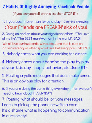 ... Quote, 7 Habits, Annoying Things, Cryptic Messages, I Hate Facebook