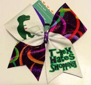 Home All Bows Cheer Quotes T-Rex Hates Shopping Glitter & Neon Cheer ...