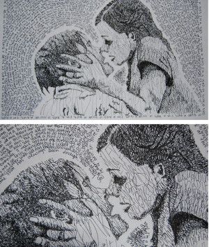 The Notebook. The two are drawn with the words 