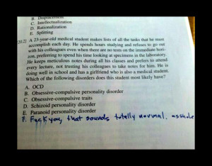 ocd - Funny Test Answers