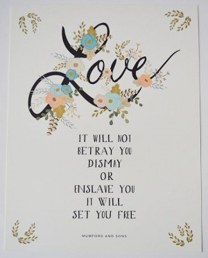 Love Mumford and Sons Quote print for your by firstsnowfall, $46.00
