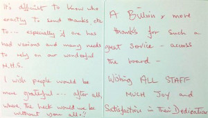 ... cards we received this week was signed 'from a Satisfied Patient