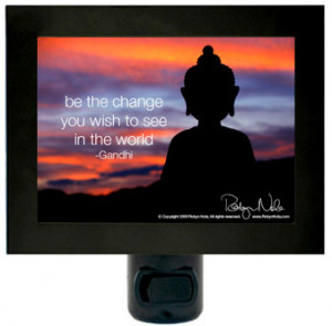 Be The Change” Inspirational Quote Buddha Night Light