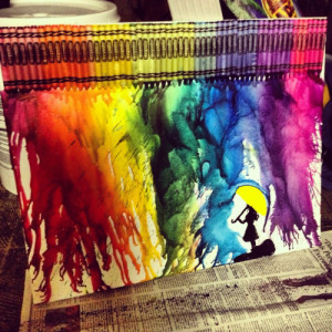 love the show How I Met Your Mother, and I love melted crayon art ...