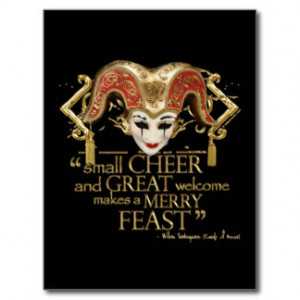 Comedy Of Errors Feast Quote (Gold Version) Post Card