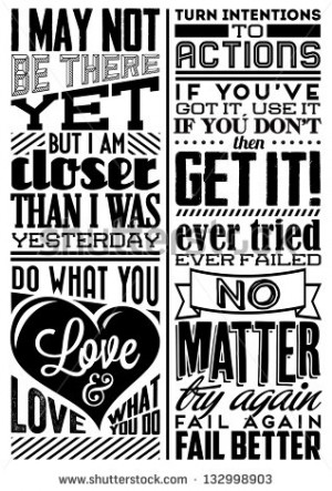 ... Vintage Motivational Quotes with Calligraphic and Typographic Elements