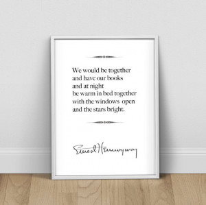 Ernest Hemingway Quote Print, A Moveable Feast, Literary Quote Print ...
