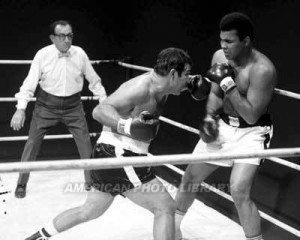 Rocky Marciano fighting Muhammed Ali Image