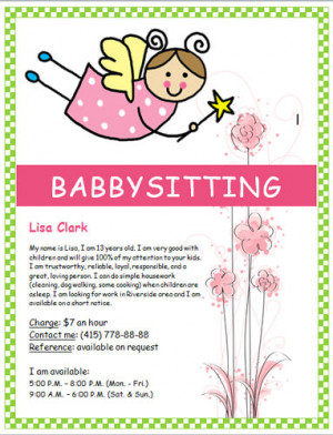 babysitter flyer image search results