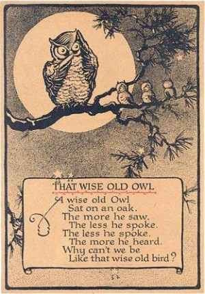wise old owl a wise old owl sat on