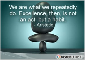 Motivational Quote - We are what we repeatedly do. Excellence, then ...