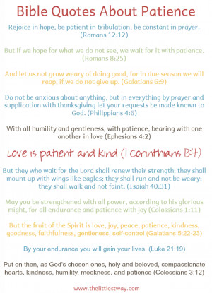 Bible Quotes About Patience • The Littlest Way