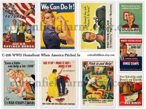 WW2 Homefront 1940s When America Pitched In Digital Collage C-206 WWII ...