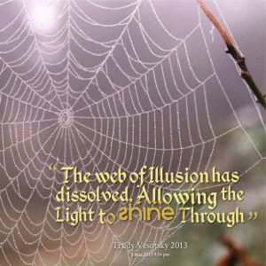 Quotes Picture: the web of illusion has dissolved, allowing the light ...