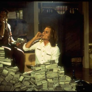 Johnny Depp in the role of drug dealer George Jung in the movie 