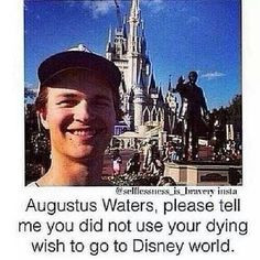 Augustus Waters, please tell me you did not use your dying wish to go ...