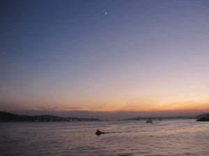 Looking toward the Asian side of Istanbul at dusk. © Jetsetunemployed ...